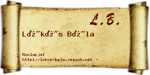 Lökös Béla névjegykártya